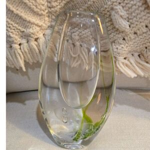 Vintage Kosta Boda Art Glass Seaweed Fish Vase Vicke Lindstrand LG 349 Sweden